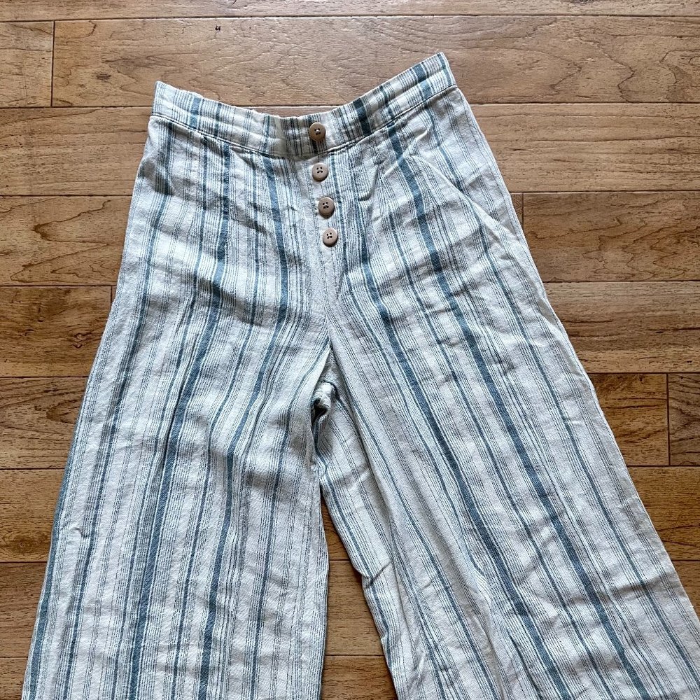 Vanilla Star, Small, blue striped linen pants